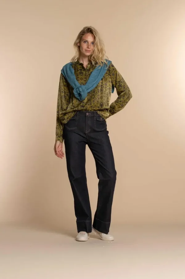 Vrouwen Geisha Fashion Geisha Dames Blouse Met Print 33646-20 Cactus