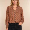 Vrouwen Geisha Fashion Geisha Dames Blouse Met Paisley Print 33957-20 Zwart