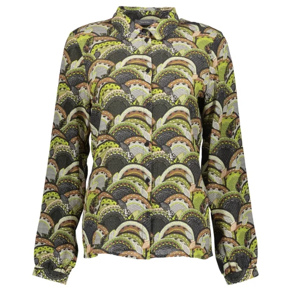Vrouwen Geisha Fashion Geisha Dames Blouse Met Print 33964-20 Tabacco