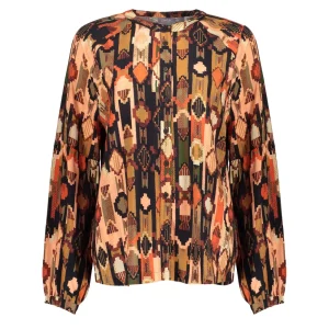Vrouwen Geisha Fashion Geisha Dames Blouse Met Print 33677-20 Zwart