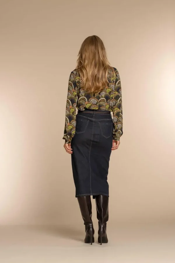 Vrouwen Geisha Fashion Geisha Dames Blouse Met Print 33964-20 Tabacco