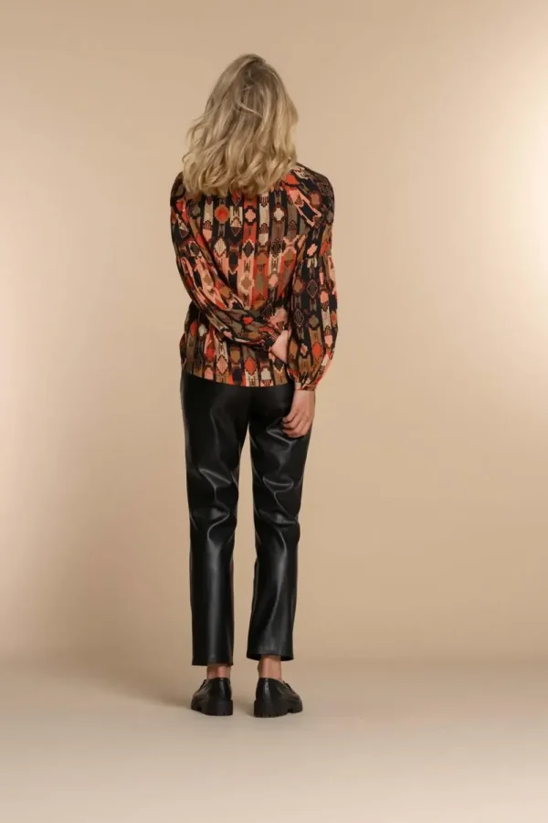 Vrouwen Geisha Fashion Geisha Dames Blouse Met Print 33677-20 Zwart