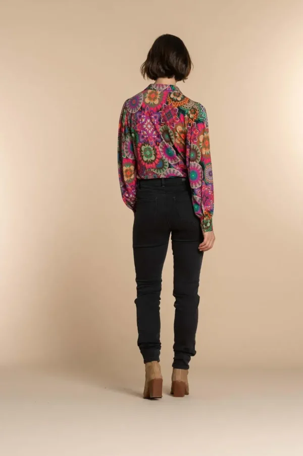 Vrouwen Geisha Fashion Geisha Dames Blouse Met Print 32644-20 Roze