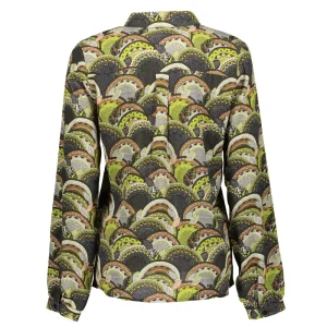 Vrouwen Geisha Fashion Geisha Dames Blouse Met Print 33964-20 Tabacco