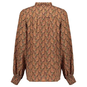Vrouwen Geisha Fashion Geisha Dames Blouse Met Paisley Print 33957-20 Zwart