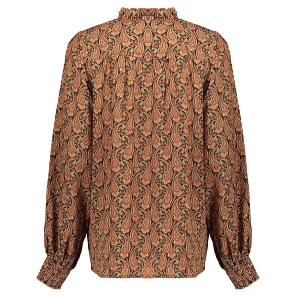Vrouwen Geisha Fashion Geisha Dames Blouse Met Paisley Print 33957-20 Zwart