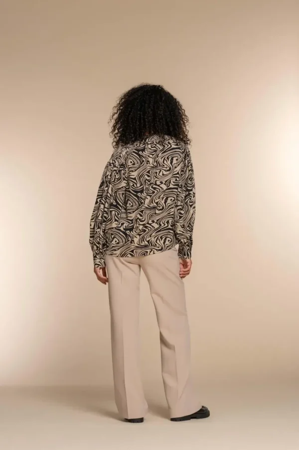 Vrouwen Geisha Fashion Geisha Dames Blouse Met Print 33870-21 Zwart