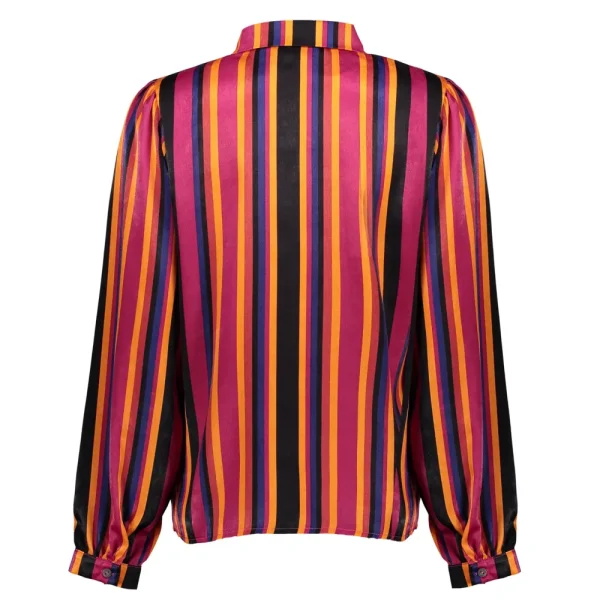 Vrouwen Geisha Fashion Geisha Dames Blouse Met Strepen 33945-20 Zwart