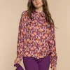 Vrouwen Geisha Fashion Geisha Dames Blouse Met Vintage Print 33644-20 Paars