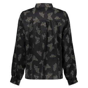 Vrouwen Geisha Fashion Geisha Dames Blouse Met Vlinderprint 33647-20 Zwart