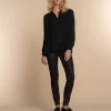 Vrouwen Geisha Fashion Geisha Dames Blouse Plisse 33510-10 Zwart