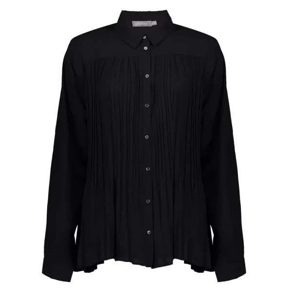 Vrouwen Geisha Fashion Geisha Dames Blouse Plisse 33510-10 Zwart