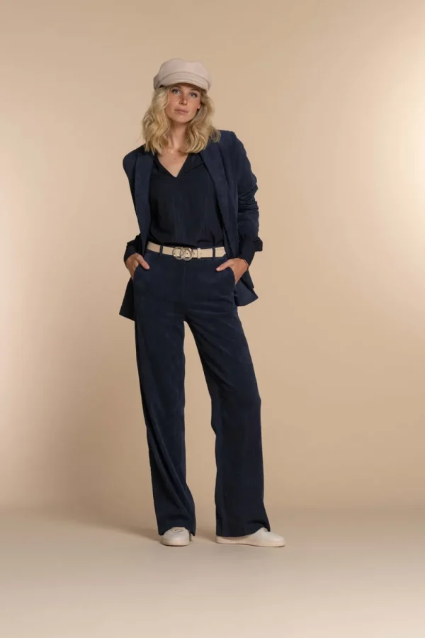 Vrouwen Geisha Fashion Geisha Dames Corduroy Broek 31532-10 Navy