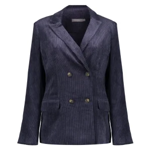 Vrouwen Geisha Fashion Geisha Dames Corduroy Double-Breasted Blazer 35513-10 Navy