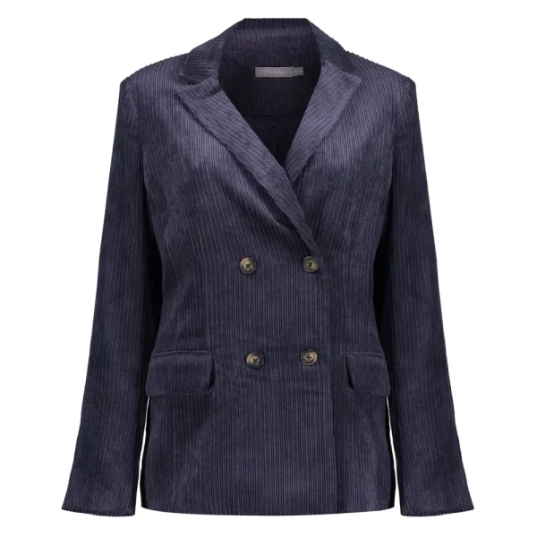 Vrouwen Geisha Fashion Geisha Dames Corduroy Double-Breasted Blazer 35513-10 Navy