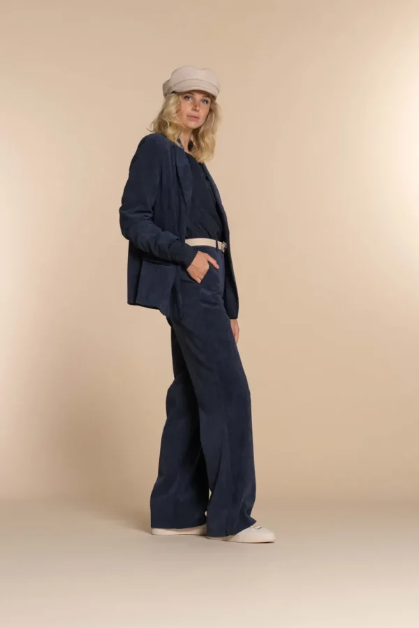 Vrouwen Geisha Fashion Geisha Dames Corduroy Double-Breasted Blazer 35513-10 Navy