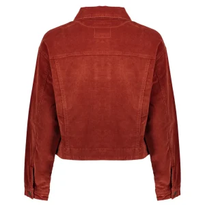 Vrouwen Geisha Fashion Geisha Dames Corduroy Jas 35512-10 Cognac