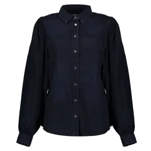 Vrouwen Geisha Fashion Geisha Dames Denim Blouse 33508-10 Blue/Black Denim