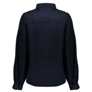 Vrouwen Geisha Fashion Geisha Dames Denim Blouse 33508-10 Blue/Black Denim
