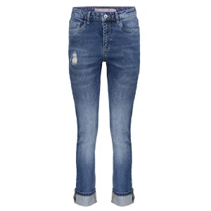 Vrouwen Geisha Fashion Geisha Dames Distressed Skinny Jeans 31881-42 Mid Blue Denim