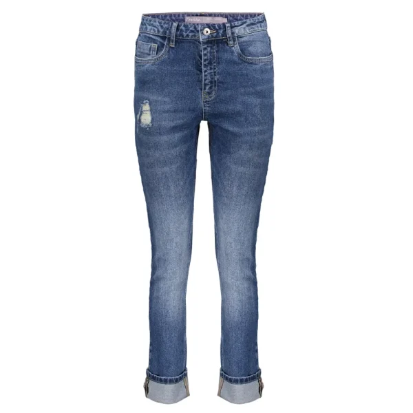 Vrouwen Geisha Fashion Geisha Dames Distressed Skinny Jeans 31881-42 Mid Blue Denim