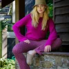 Vrouwen Geisha Fashion Geisha Dames Flared Broek Met Jacquard Print 31858-70 Fuchsia