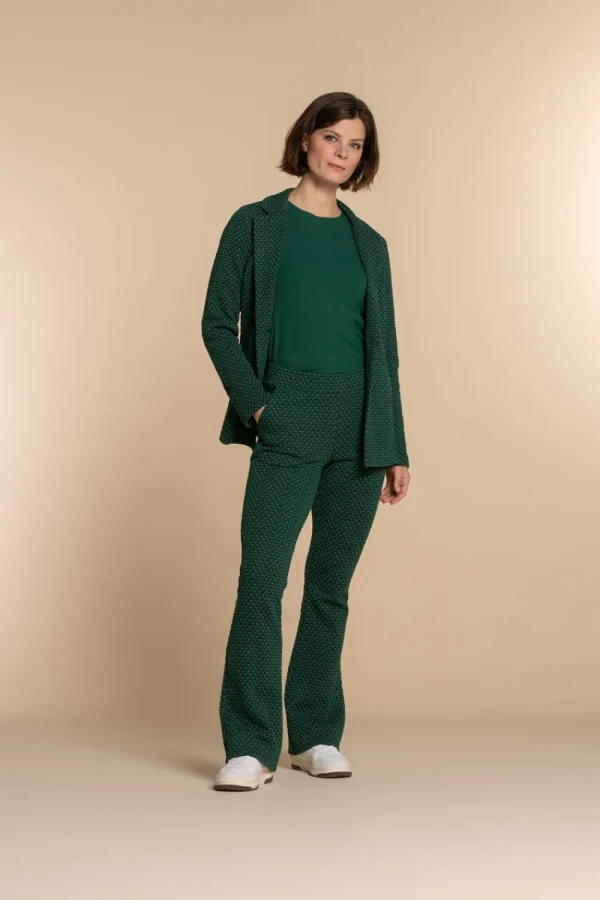 Vrouwen Geisha Fashion Geisha Dames Flared Broek Met Ruit Print 31650-20 Groen
