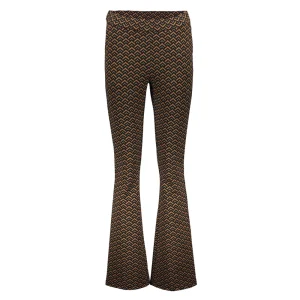 Vrouwen Geisha Fashion Geisha Dames Flared Broek Met Print 31651-20 Tabacco