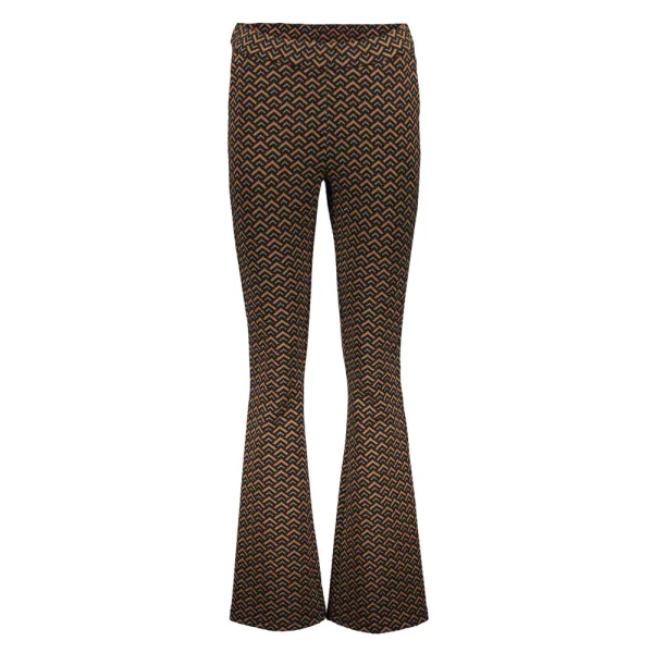 Vrouwen Geisha Fashion Geisha Dames Flared Broek Met Print 31651-20 Tabacco