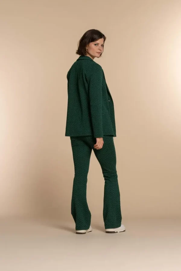 Vrouwen Geisha Fashion Geisha Dames Flared Broek Met Ruit Print 31650-20 Groen