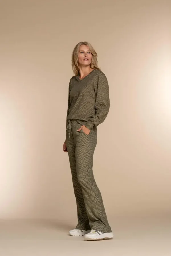 Vrouwen Geisha Fashion Geisha Dames Flared Broek 31870-47 Olive