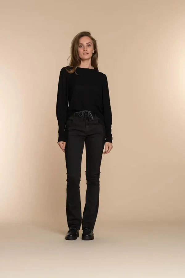 Vrouwen Geisha Fashion Geisha Dames Flared Jeans Met Ceintuur 31519-10 Zwart