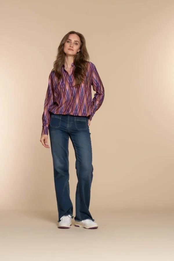 Vrouwen Geisha Fashion Geisha Dames Flared Jeans 31506-10 Blue Denim