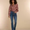 Vrouwen Geisha Fashion Geisha Dames Flared Jeans Met Ceintuur 31508-10 Stonewash Denim