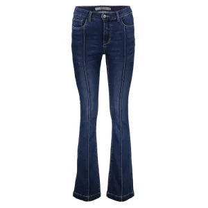 Vrouwen Geisha Fashion Geisha Dames Flared Jeans Met Stretch 31501-10 Mid Blue Denim