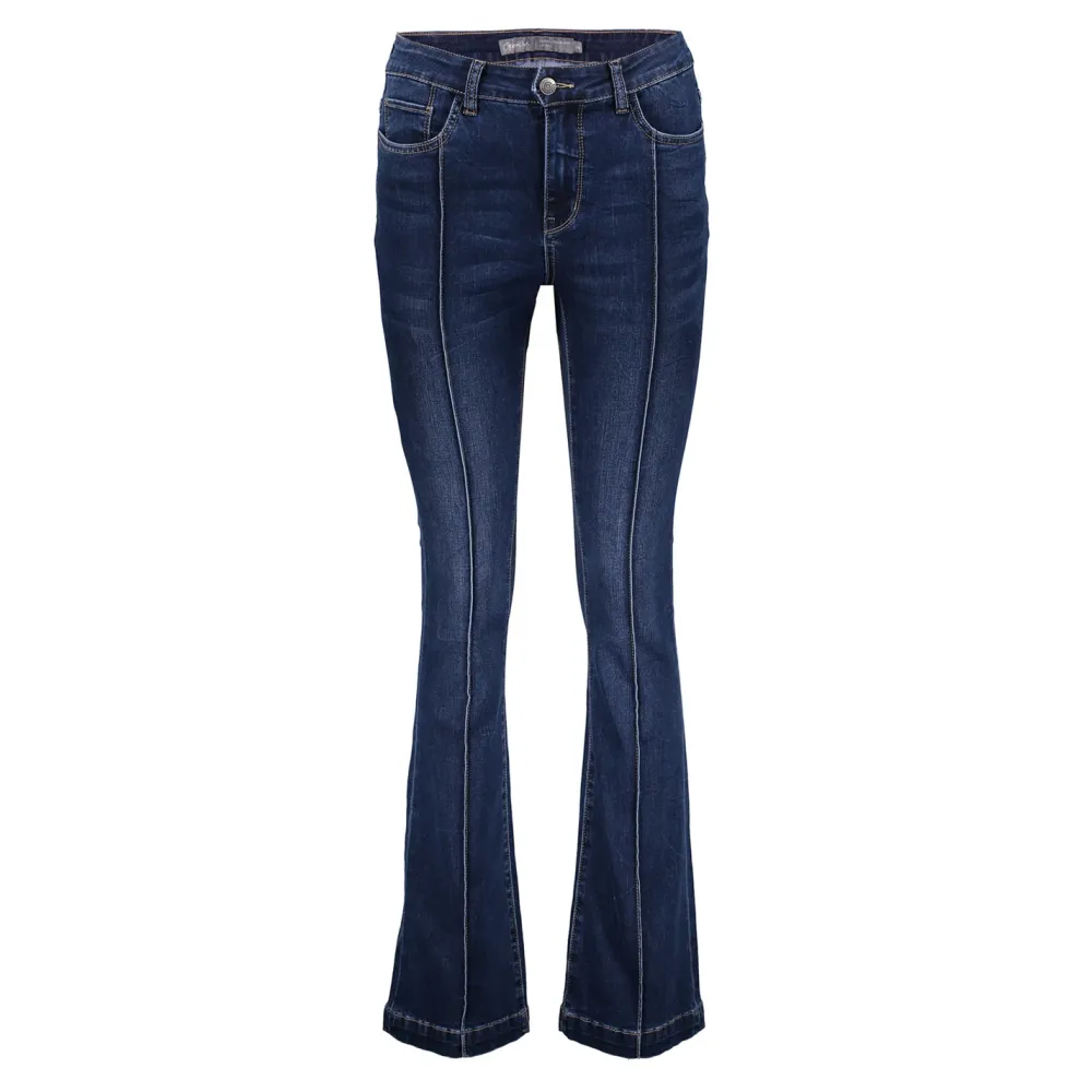geisha_dames_flared_jeans_1-2.webp Vrouwen Geisha Fashion Geisha Dames Flared Jeans Met Stretch 31501-10 Mid Blue Denim