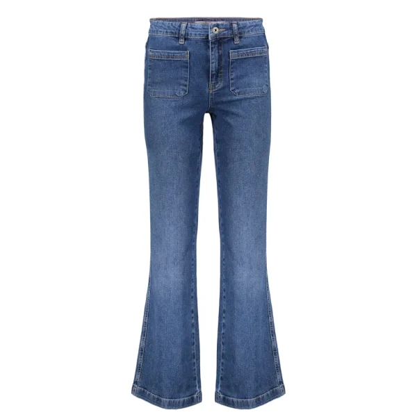 Vrouwen Geisha Fashion Geisha Dames Flared Jeans 31883-42 Mid Blue Denim