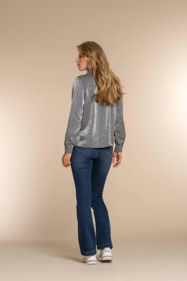 Vrouwen Geisha Fashion Geisha Dames Flared Jeans Met Stretch 31501-10 Mid Blue Denim