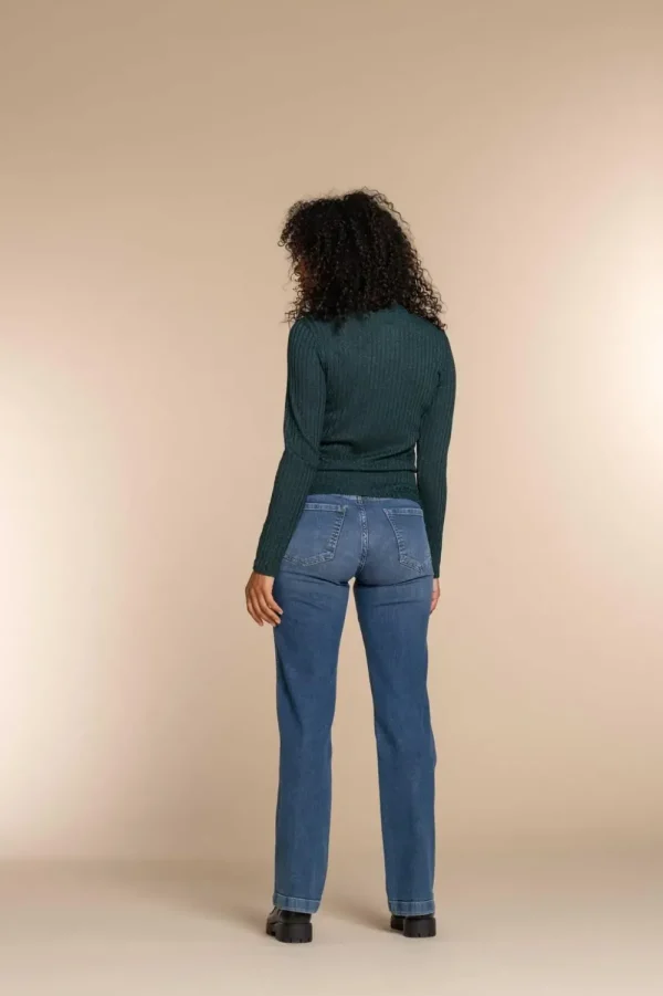 Vrouwen Geisha Fashion Geisha Dames Flared Jeans 31883-42 Mid Blue Denim