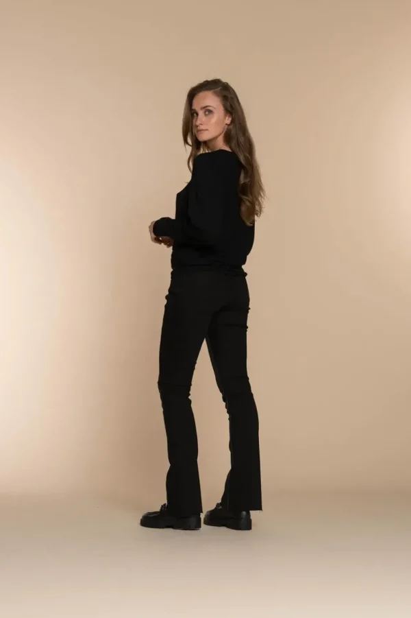 Vrouwen Geisha Fashion Geisha Dames Flared Jeans Met Ceintuur 31519-10 Zwart