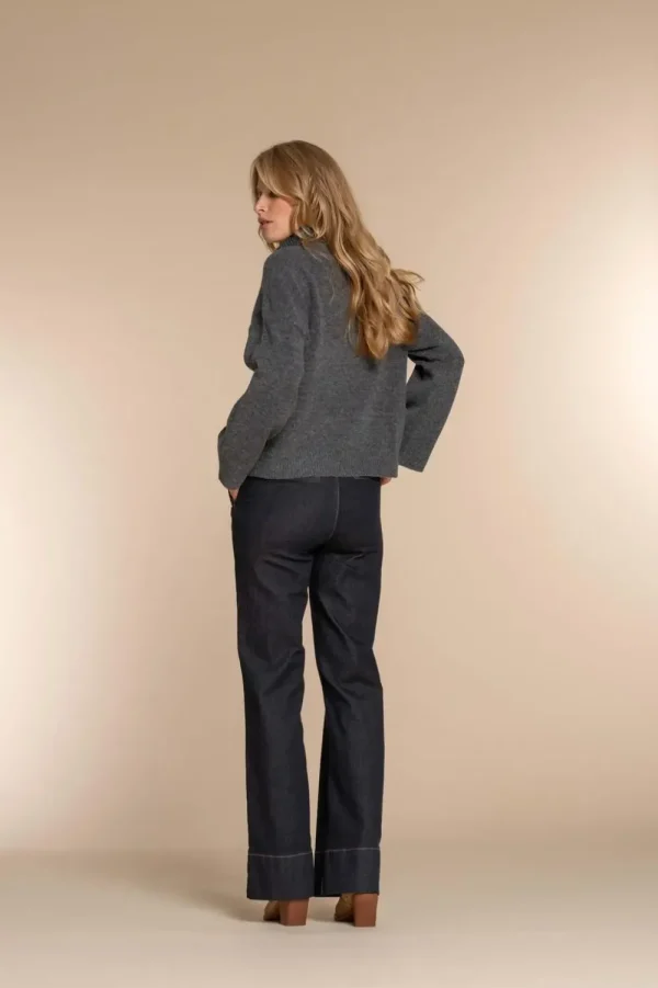 Vrouwen Geisha Fashion Geisha Dames Flared Jeans 31802-10 Dark Blue Denim