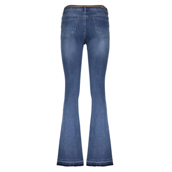 Vrouwen Geisha Fashion Geisha Dames Flared Jeans Met Ceintuur 31508-10 Stonewash Denim