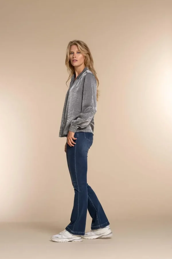 Vrouwen Geisha Fashion Geisha Dames Flared Jeans Met Stretch 31501-10 Mid Blue Denim