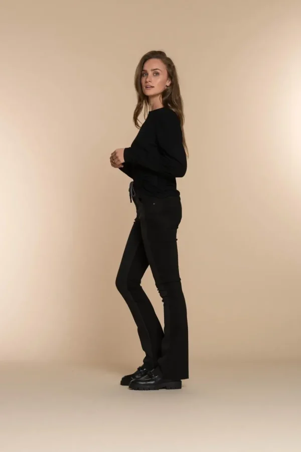 Vrouwen Geisha Fashion Geisha Dames Flared Jeans Met Ceintuur 31519-10 Zwart