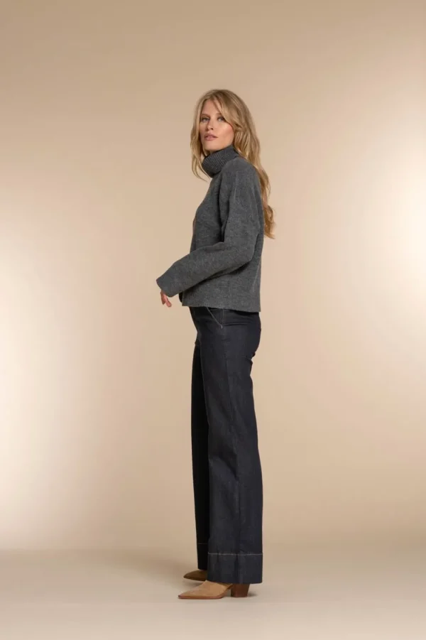 Vrouwen Geisha Fashion Geisha Dames Flared Jeans 31802-10 Dark Blue Denim