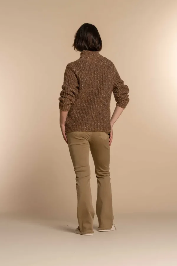 Vrouwen Geisha Fashion Geisha Dames Flared Jog Jeans 31542-10 Dark Sand