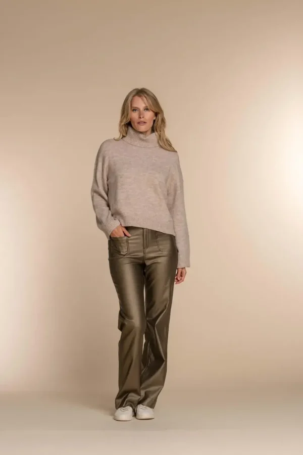 Vrouwen Geisha Fashion Geisha Dames Flared Metallic Jeans 31815-10 Gold