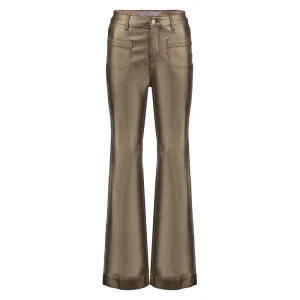 Vrouwen Geisha Fashion Geisha Dames Flared Metallic Jeans 31815-10 Gold