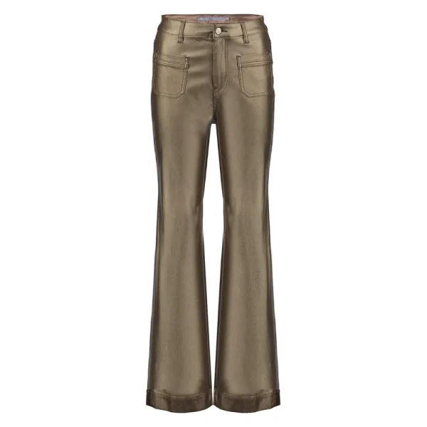 Vrouwen Geisha Fashion Geisha Dames Flared Metallic Jeans 31815-10 Gold