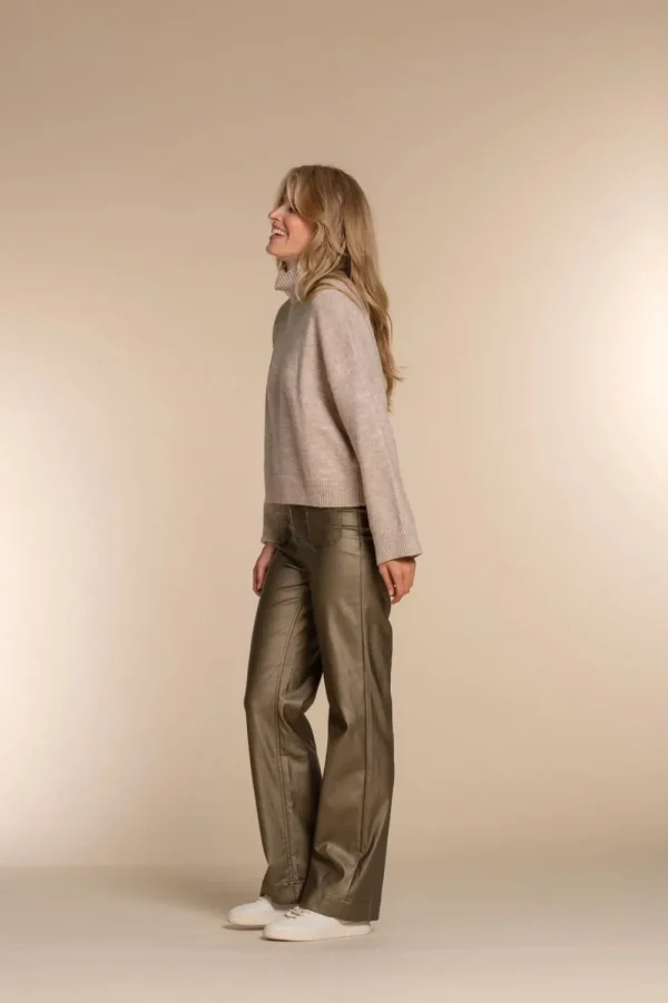 Vrouwen Geisha Fashion Geisha Dames Flared Metallic Jeans 31815-10 Gold